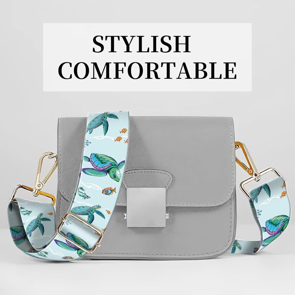 Blue Sea Turtles Adjustable Wide Purse Strap for Women and Teens - Picture 2 of 5